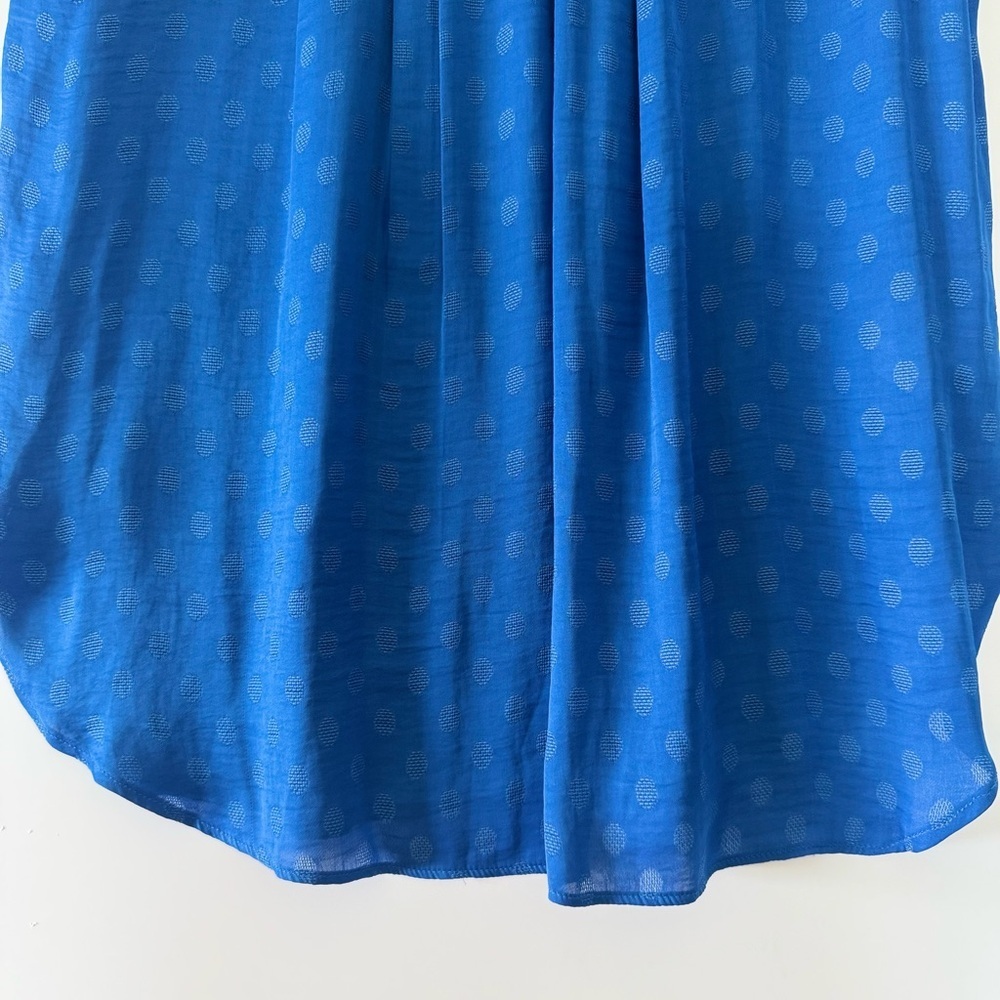 Anthropologie Maeve Blue Clovis Pleated Top Sleeveless Blouse - Picture 5 of 9